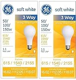 GE Soft White 3-way 50/100/150 Watt A21 2-pack