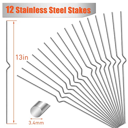 Yard Sign Stakes - 12 Pack Heavy Duty Metal Wire Stakes for Garden Lawn Signs 13'' Alternative to H Frame Stakes for Corrugated Plastic Yard Signs Holder by HLARTNET - Image 4