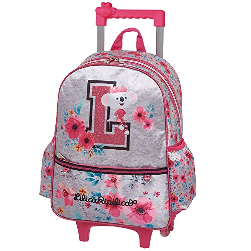 MOCHILA ESCOLAR COM RODINHAS LILICA RIPILICA SPRING COLLEGE COM BOLSINHA REMOVIVEL