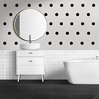 Vista 3 de Calcomanías de pared con puntos negros, 2 pulgadas, 100 unidades (negro mate)