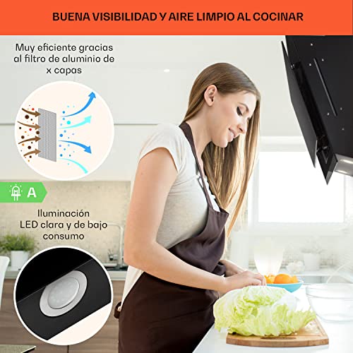 Klarstein-Campana-Extractora-Extractor-Cocina-para-Pared-con-Filtro-Aluminio-Antigrasa-para-Lavavajillas-Flujo-Aire-595mh-LEDs-Controles-Tactil-Campanas-de-Cocina-Extractores-Montaje-Pared