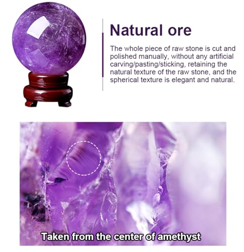 Sphère en améthyste de 70mm avec support déco quartz violet - 3