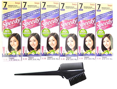 Bigen Speedy Condition Color #7 Brownish Black Pack Of 6 With Tint Brush #TOP18