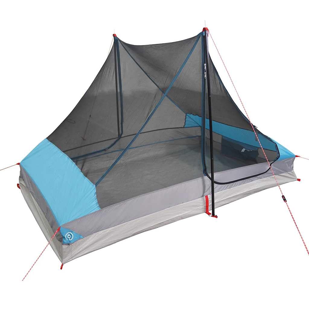 Wasserdichtes Campingzelt für 2 Personen mit abnehmbarem Doppeldach, leicht und tragbar, einfach zu montieren mit Fiberglasstangen und E-Port für Stromzugang.