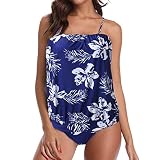 Frauen Kreuz Sport BH Vintage Bedruckt Badeanzüge Bikini Push Up Bademode Badeanzug Sexy Zweiteiliger Bikini Handball Frankreich, dunkelblau, L