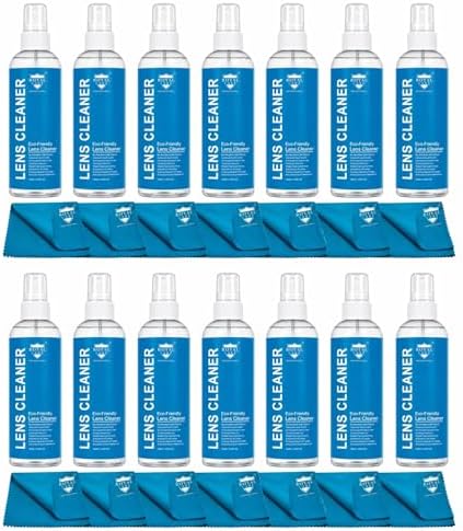 Royal Care Lens Cleaner Spray 100 ML Pack Kit โ Professional Lens Cleaner Spray with Microfiber Cloths โ Best for Eyeglasses, Cameras, and Lenses - Safely Cleans Fingerprints, Dust, Oil (Pack of 14)