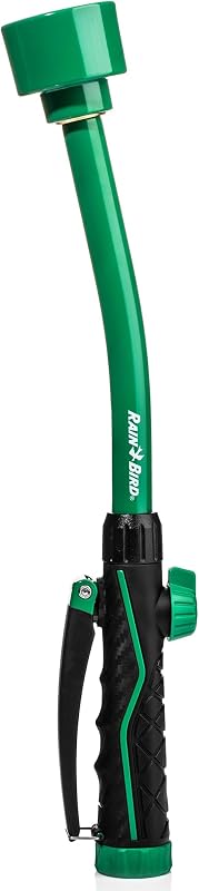 TRNZLWAND16 Watering Wand Garden Hose Nozzle, 16 Inch - Green and Black | Front Trigger Shower Spray Pattern with Flow Control Knob, Trigger Lock, Non-Slip Ergonomic Grip, 3/4 Inch - Green and Black