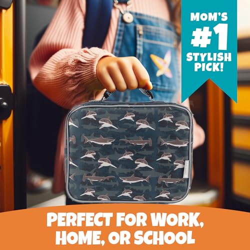 Bentology Insulated Lunch Box Sleeve - Securely Cover Your Bento Box Sharks