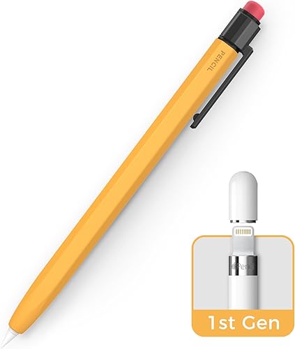 TRONWIN iPencil - Funda protectora de silicona con agarre perfecto, diseño clásico con clip resistente compatible con Apple Pencil de 1 generación