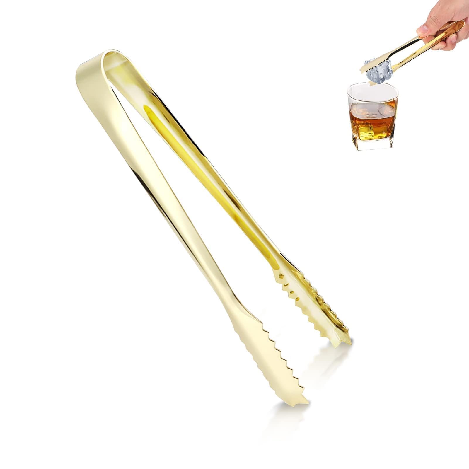 Stainless Steel Ice Sugar Tong,Ice Sugar Tong Gold Bar Salad Appetizers Candy Mini Serving Small Appetizers Clip for Pick Mix,Bar Food Sweets Bread Cake