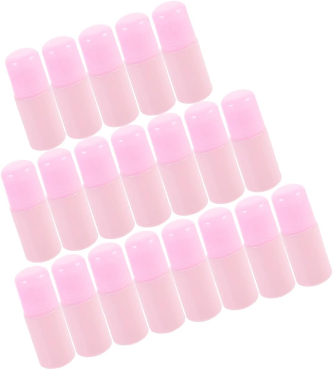20pcs 50ml Roll on Bottles Refillable Empty Perfume Bottles Essential Oil Containers Pink Glass for Travel and Aromatherapy