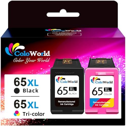 Lot De 2 Cartouches D'encre HP65 VIDES - 1 Noir XL Et 1 Couleur - Pour Recharge, Occasion Bon état