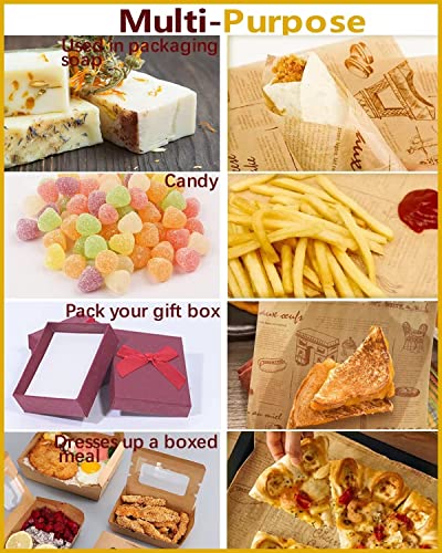 Katbite 130Pcs 10 Inch Sandwich Wrapping Paper, Heavy Duty Deli Paper, Greaseproof & Non-Stick Parchment Paper, Pre-Cut Unbleached Parchment Paper Is Perfect For Wrap Bread, Burger And Sandwich #TOP5