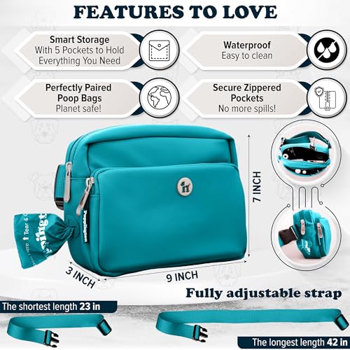 Puppington Bolsa de petisco para cães para treinamento de animais de estimação - bolsos com zíper e