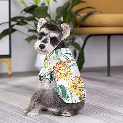 Secodrout Hawaii Style Floral Dog Shirt, Pet Summer T-Shirts Breathable Cool Clothes Hawaiian Shirts For Medium Dogs And Cats Owner And Pet Shirts Are Sold Separately #TOP4