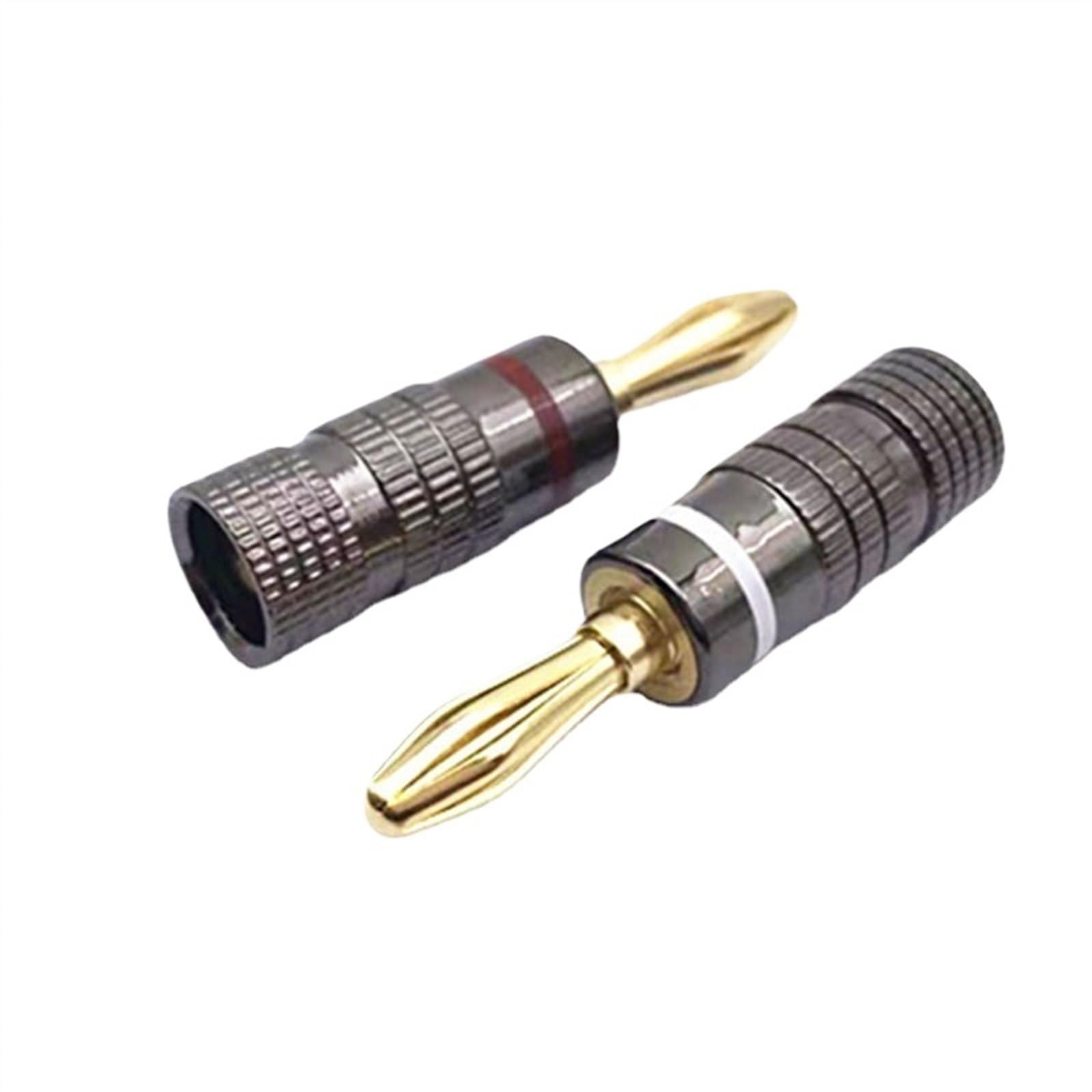 1 Pair/ 2 Pair 4MM Banana Straight Pre Amplifier Gold Plated Connector Solder Free Audio Jack Speaker Adapter(1pair)