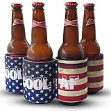 Savill Row - Can Coolie Can Sleeve Slap Wrap 4-PACK - Neoprene Insulated Beer Coolie Sleeve for...