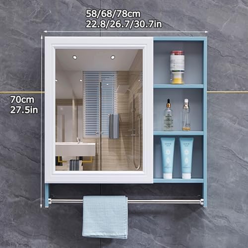 Wall-Mounted Bathroom Mirror Cabinet - Stylish Storage Unit with Mirror for Home, Hotel, Apartment & Dorm - White Finish, 78x70cm (30.7x27.5in)