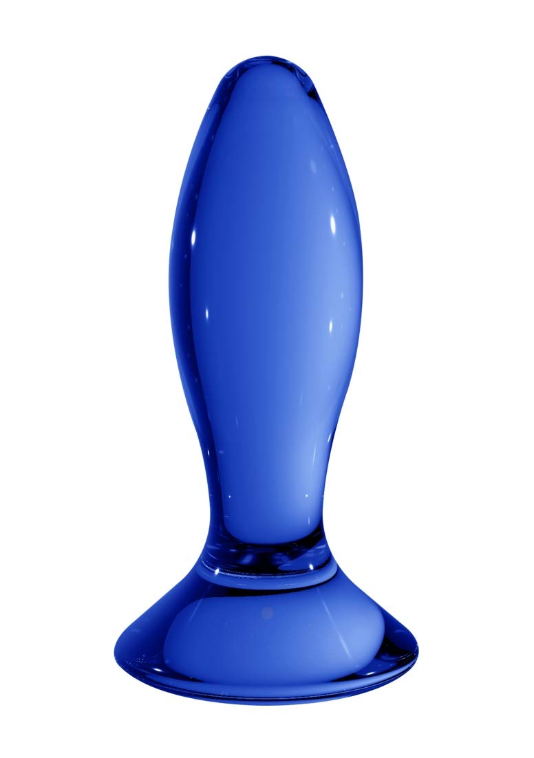 Chrystalino Glass Dildo Dong Follower Buttplug, Blue