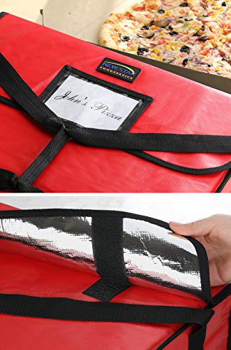 New Star Foodservice Insulated Pizza Delivery Bag, 20 x 20 x 5 Inch, Red - Thumbnail 7