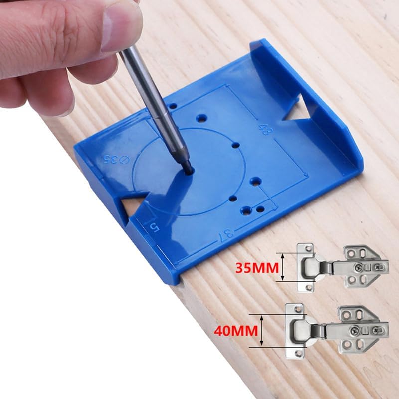 35mm 40mm Hinge Jig Door Cabinets Concealed Hinge Hole Template Jig ABS Drill Guide Locator Tools for Carpentry - (Color: F)