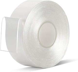 Double Sided Tape Heavy Duty - 1 in 10 Ft Strong Acrylic Adhesive Removable Clear Double Sided Mounting Tape for Home Poster Mounting/Carpet Fix/DIY Crafts Pack of 1 Roll