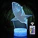 Produktbild Shark Nachtlichter 3D-Vision-Effekt LED-Licht Fernbedienung Wandleuchten für Geburtstag Xmas Holiday Party als Home Schlafzimmer Dekor Art Deco für Kinder Kind Teen Freunde Erwachsene