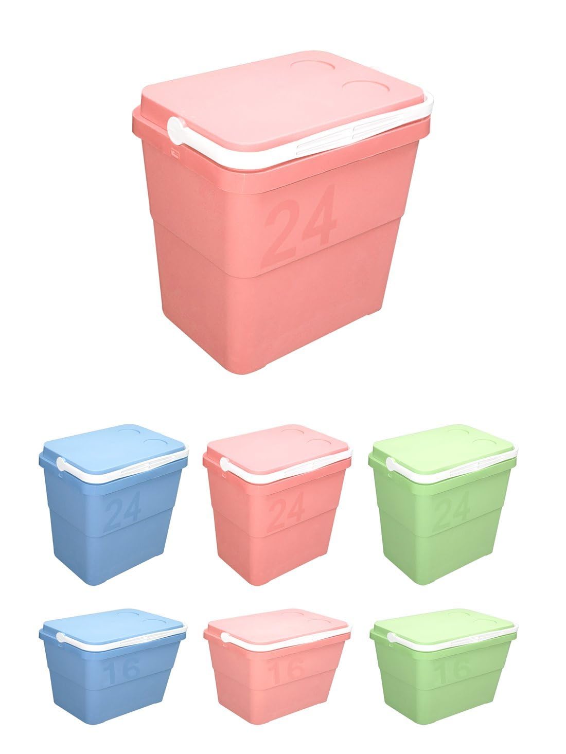 JARDIN202 - Nevera Portátil Rígida Retro– Nevera Térmica con Asa para el Camping, Jardín y Barbacoa | 24 L (Rosa)
