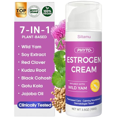 Natural Estrogen Cream for Women – Phytoestrogen Moisturizer with Pueraria Mirifica, Soy...
