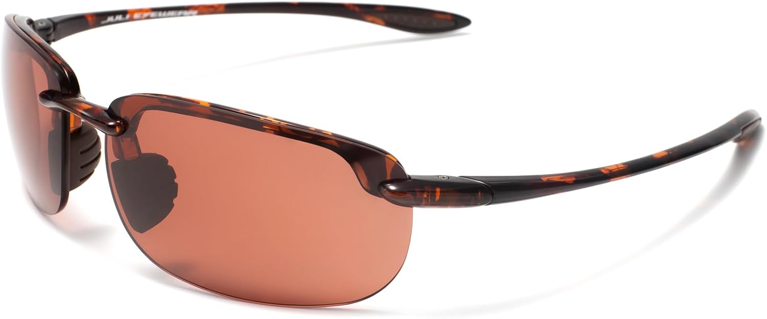 JULI Sports Sunglasses for Men Women Tr90 Rimless Frame for Running Fishing Baseball Driving MJ8001