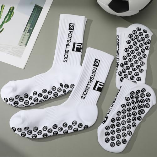 Utensilsto 3 Paare Fussball Socken Kinder Fußballsocken 35-39 Anti Rutsch Grip Jungen Fußball Socken Atmungsaktiv Rutschfeste Sportsocken für Kinder Fussball Basketball Laufen Rugby Tennis