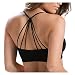 Anemone Strappy Racerback Padded Bra Top WY9014 - BLACK, ONE SIZE