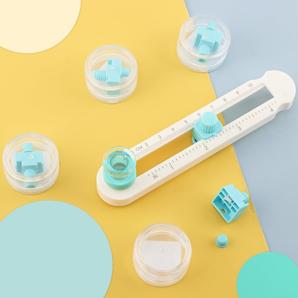 Circle Cutter, Adjustable Any Size 2-20CM DIY Circle Paper Cutter with 4PCS Replacement Blades for Crafts, Come with Bottom Blade Guard, Easy Operation and Smooth Cutting
