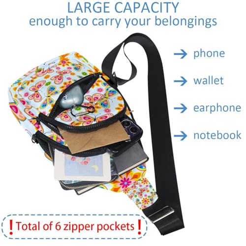 Bolso bandolera para mujer que celebra la primavera con mariposas alegres 6