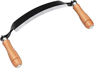Draw Knife – Draw Knife Woodworking Tool for Hardwood/Softwood,Duty Curved & Straight Blade Bark Peeler, Sharpen-Ready Design with Bolt-On Handles