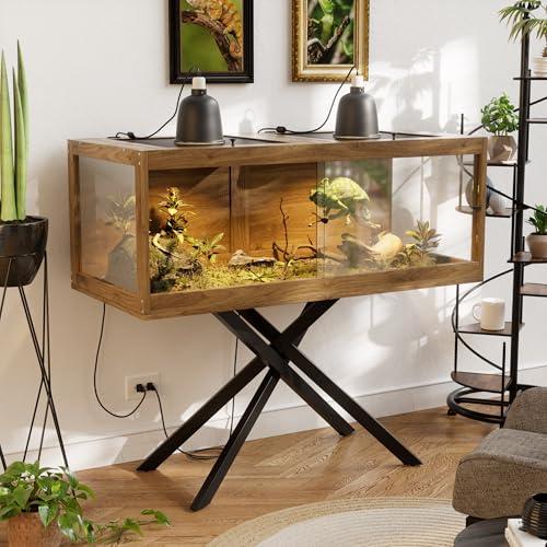 PAKASEPT 100 Gallon Reptile Enclosure Bearded Dragon Tank Stand Mesh Top