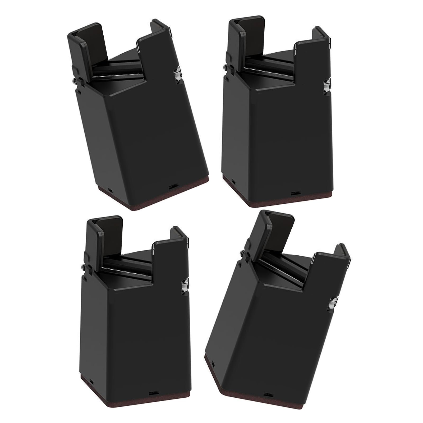 Kalttoy Black Widened Chair 4Pcs Furniture Heightening Foot Pad Bed Table Raiser Feet Leg Lift Furniture Raisers Nonslip Pad For Couch Cabinet Adjustable Chair Feet Risers With Screw Clamp