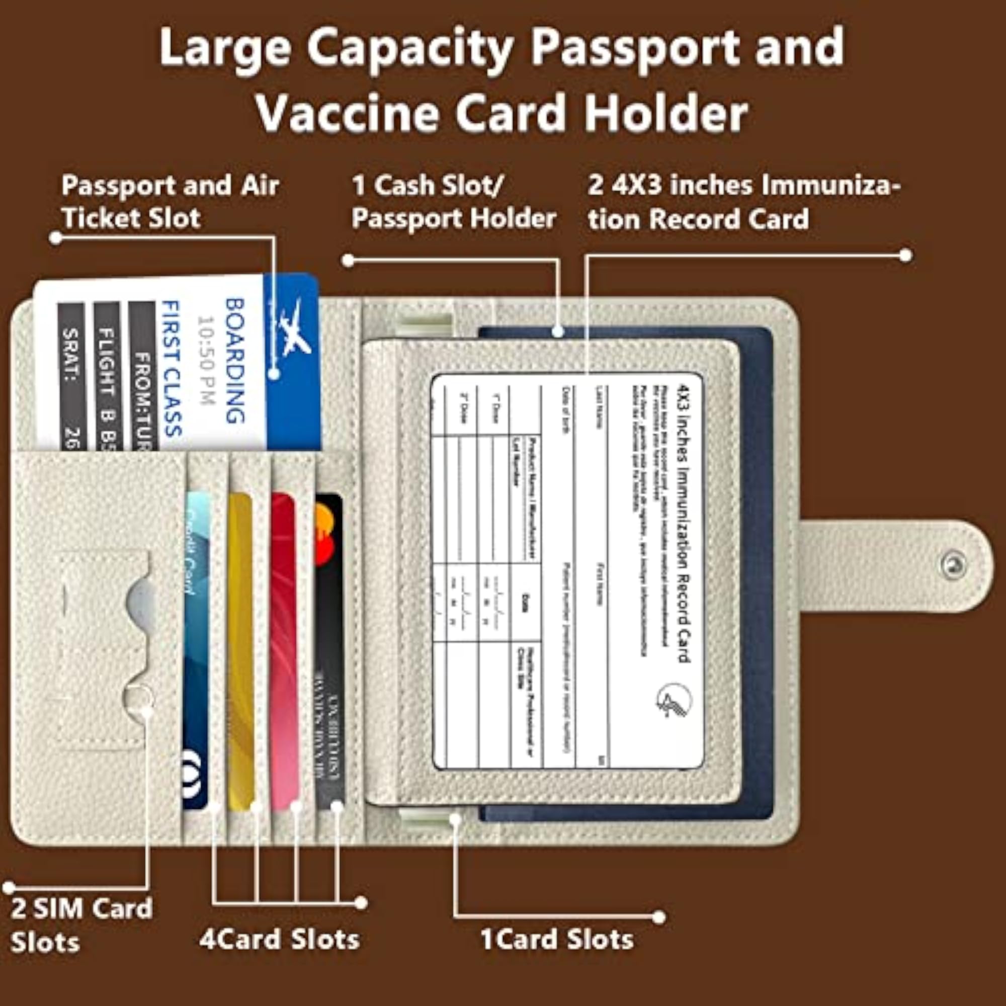 Genuine Leather RFID Blocking Passport Wallet for Men and Women