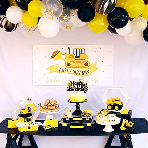 Glorymoment Excavator Birthday Cake Topper, Construction Cake Topper Decorations For Children Excavator Engineering Theme Cake, Construction Theme Kids Birthday Party Decoration (6.7’’X4.49’’) #TOP5