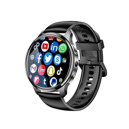 Smart Watch 2024 Android 2G 4G SIM Card WIFI Wireless Fast Internet Access GPS HD Camera Rugged G00gle Play Smartwatch Men Women (Black 2+16GB)