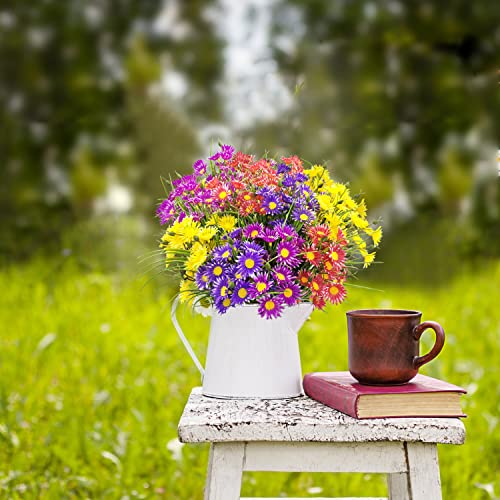 Corvyuc 8 Bundles Artificial Daisies Flowers For Outdoors Fake Wildflowers Greenery Shrubs Plastic Plants Uv Resistant Faux Daisy Flowers For Home Outside Garden Window Porch Decor (Multicolor) #TOP2