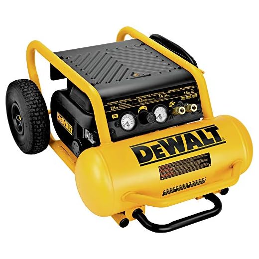 DEWALT Air Compressor, 225-PSI Max, Hand Carry with Wheels, 4-1/2 Gallon (D55146)