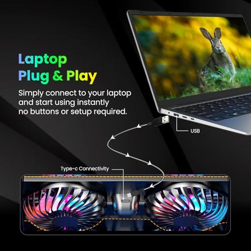 Image of Dyazo Foldable Metal Laptop & Mobile Stand with Dual Cooling Fans | Adjustable Height & Angle | Ventilated Silent Operation | Compatible for MacBook, HP, Dell, Acer, Lenovo & Other Notebooks (Black)