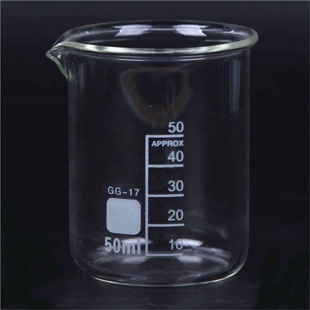 Vaso medidor Espesado de 5/10/50/100 ml, Vaso de Laboratorio, Instrumento de enseñanza de Vidrio, 1 Pieza (10) (50)