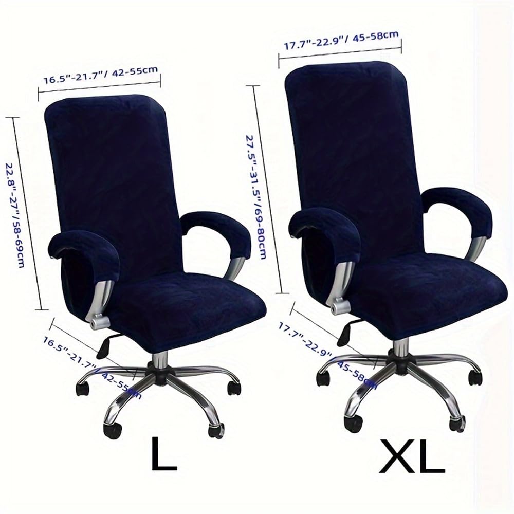 Set di 2/3 coprisedia da ufficio in velluto elastico, in spandex, con braccioli, tinta unita, perfetto per la decorazione di casa e ufficio, facile da pulire