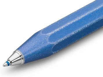 Kaweco AL SPORT Ball Pen Stonewash Blue Retractable Ballpoint Pen in Classic Design with a Standard D1 Refill Aluminum Ball Pen 13cm