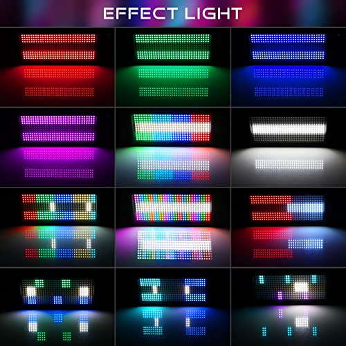 Image of LED Stage Strobe Effect Lights - 120W RGBW DJ Light with 48 Zones Chasing by DMX Control Sound Activated Auto Play Wall Washer Uplight for Event Concert Party Church Wedding Club Stage Lighting