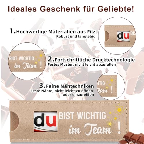 Scinzene 12 Stück Dankeschön Geschenke, Klein, Danke Geschenk, Kollegen Geschenk, Geschenke Für Kollegen, Hülle Filzbeutel Für Schokolade, 20 * 9 Cm, Ideal Für Büro, Teamaktivitäten Und Reisen