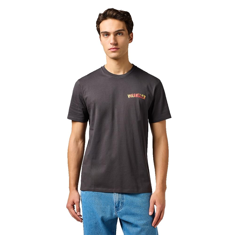 Wrangler Men's Big Graphic Tee T-Shirt, Faded Black, M