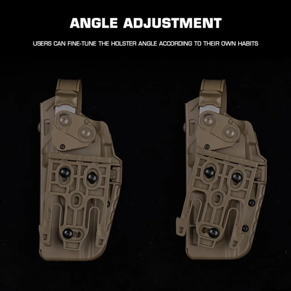 Peminkoo Fondina Tattica P320 Fondina per Pistola da Combattimento Militare da Caccia MK-17/18 Fondina adattata per Sistema Q.LS Kit Cinghia per Coscia Fondina Airsoft